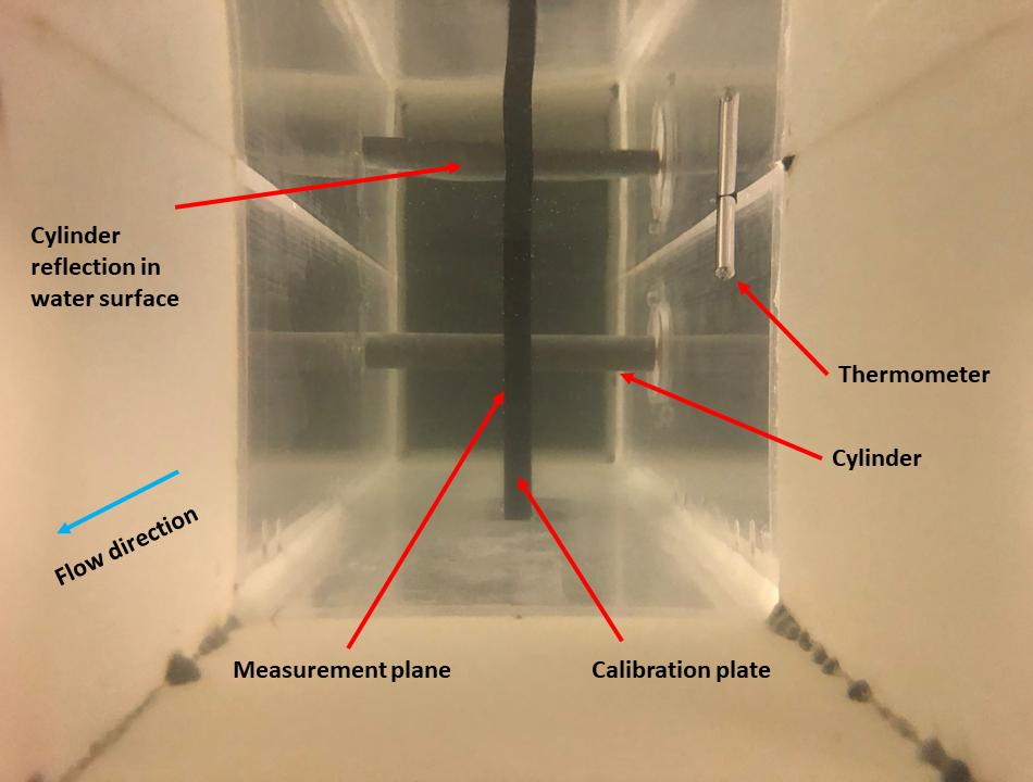 Calibration plate as seen from downstream